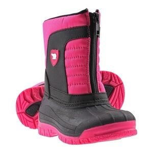 Artic Shield Girls Warm Insulated Waterproof Pink and Black Boots
